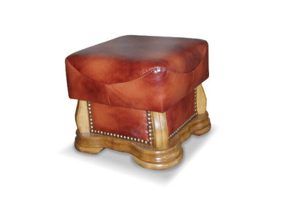 XXL Footstool Club Lounge Stool Leather Textile Decor Ottoman Designer Pufa